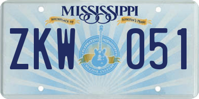 MS license plate ZKW051