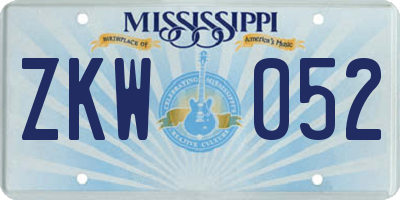 MS license plate ZKW052