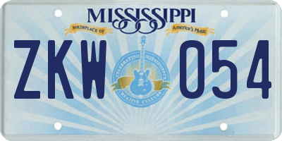 MS license plate ZKW054