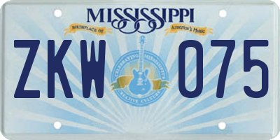 MS license plate ZKW075