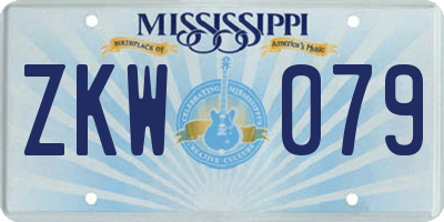 MS license plate ZKW079