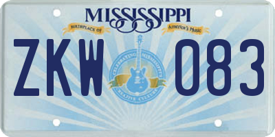 MS license plate ZKW083