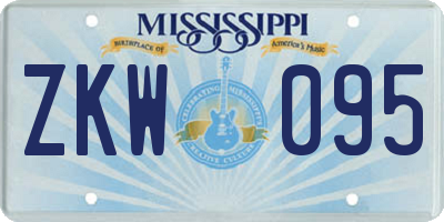 MS license plate ZKW095
