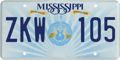 MS license plate ZKW105