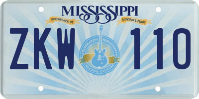 MS license plate ZKW110