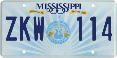 MS license plate ZKW114