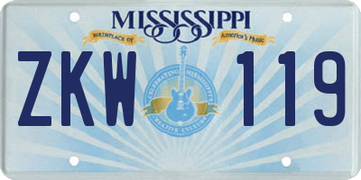 MS license plate ZKW119