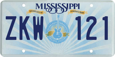 MS license plate ZKW121