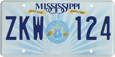 MS license plate ZKW124