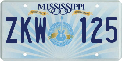 MS license plate ZKW125