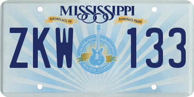 MS license plate ZKW133
