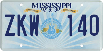 MS license plate ZKW140