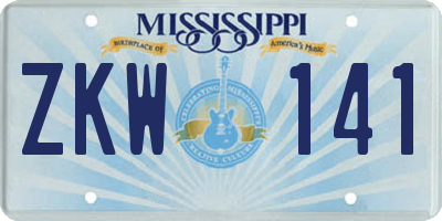 MS license plate ZKW141