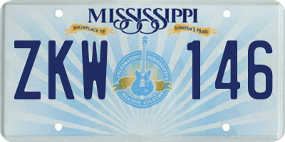 MS license plate ZKW146