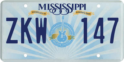MS license plate ZKW147