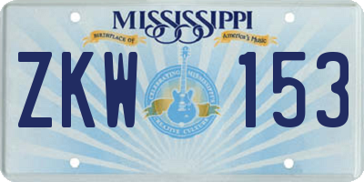 MS license plate ZKW153