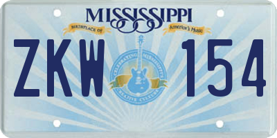 MS license plate ZKW154