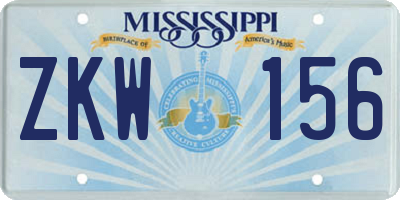 MS license plate ZKW156