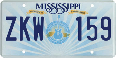 MS license plate ZKW159