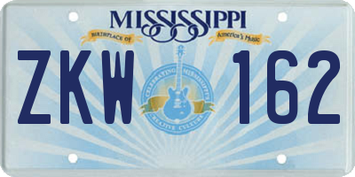 MS license plate ZKW162