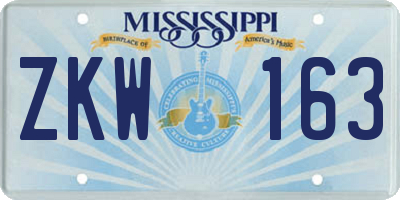 MS license plate ZKW163