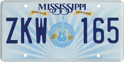 MS license plate ZKW165