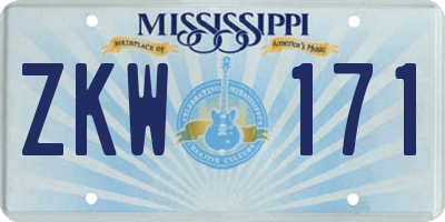 MS license plate ZKW171
