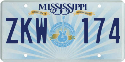 MS license plate ZKW174