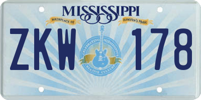 MS license plate ZKW178