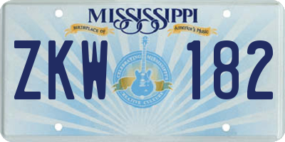 MS license plate ZKW182