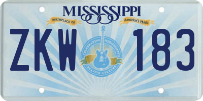 MS license plate ZKW183