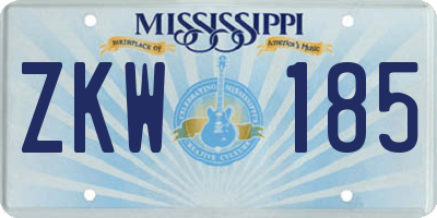 MS license plate ZKW185