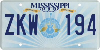 MS license plate ZKW194