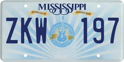 MS license plate ZKW197