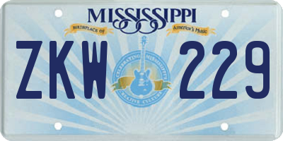 MS license plate ZKW229