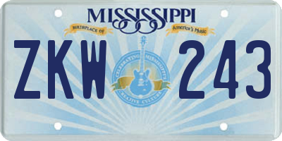 MS license plate ZKW243