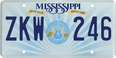 MS license plate ZKW246