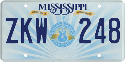 MS license plate ZKW248