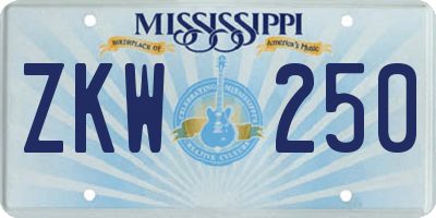 MS license plate ZKW250