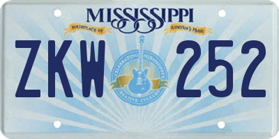 MS license plate ZKW252
