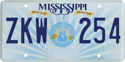 MS license plate ZKW254