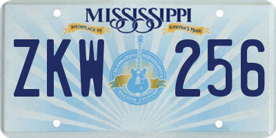 MS license plate ZKW256