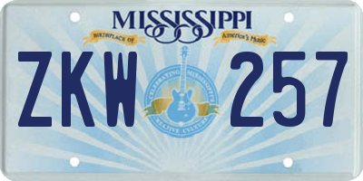 MS license plate ZKW257