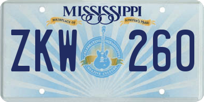 MS license plate ZKW260