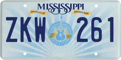 MS license plate ZKW261
