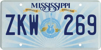 MS license plate ZKW269