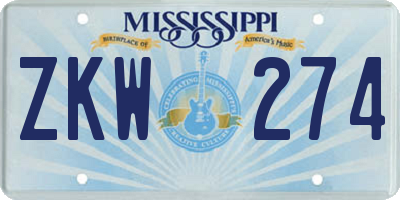 MS license plate ZKW274