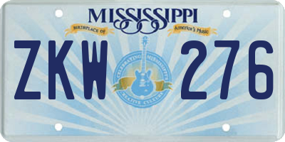 MS license plate ZKW276