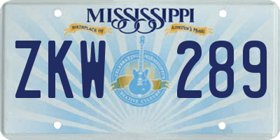 MS license plate ZKW289