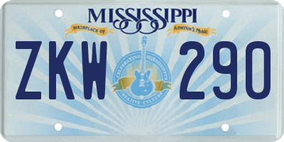 MS license plate ZKW290
